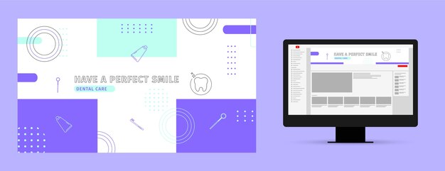 flat dental clinic youtube channel art