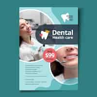 Free vector flat dental flyer