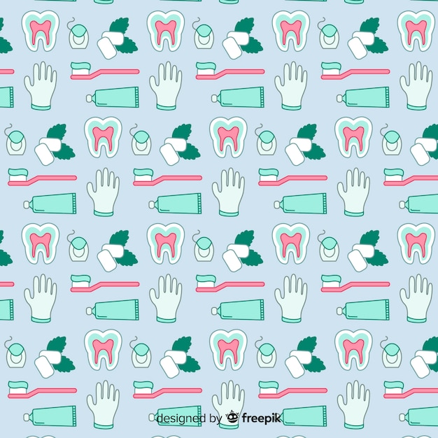 無料ベクター 平らな歯科医のパターン