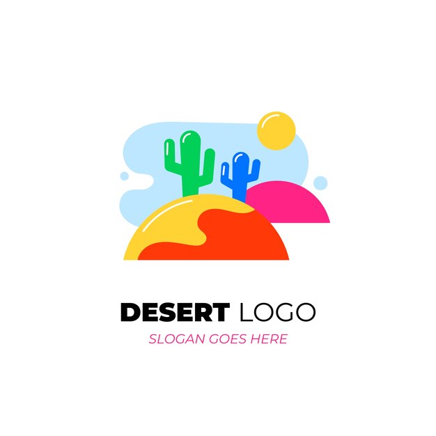 Flat desert logo template