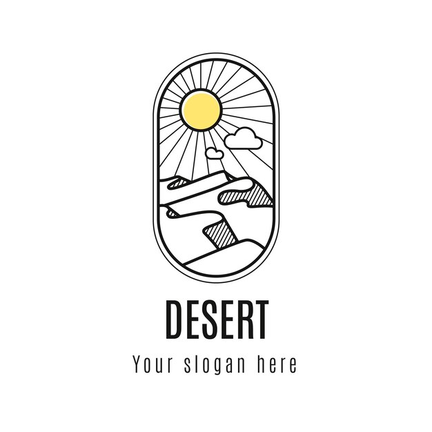 Modello di logo del deserto piatto