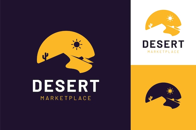 Бесплатное векторное изображение Логотип плоской пустыни