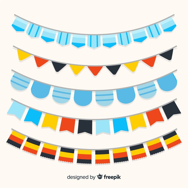 Flat desgin oktoberfest garland collection