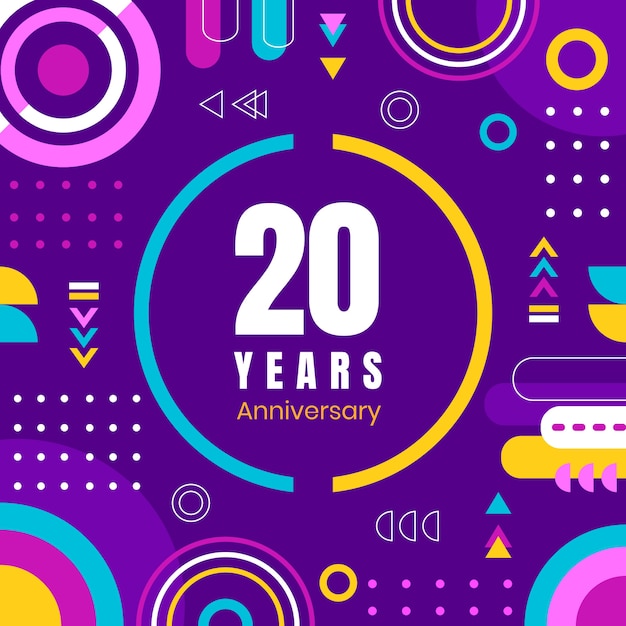 Design piatto 20° anniversario o compleanno