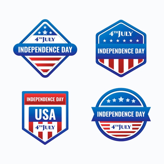 Flat design 4th of july - independence day badges