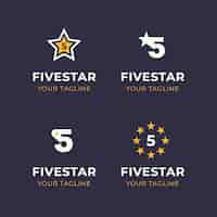 Free vector flat design 5 star logo design