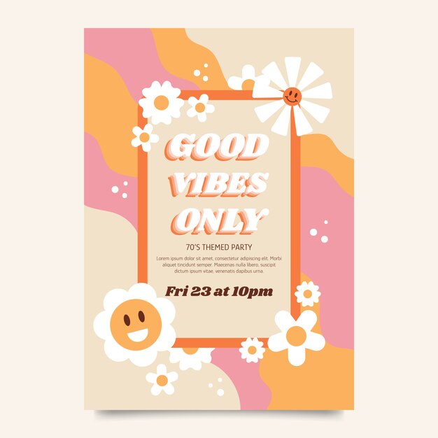 Flat design  70s style poster design