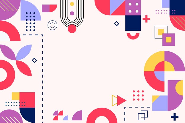 Flat design abstract background with colorful shapes