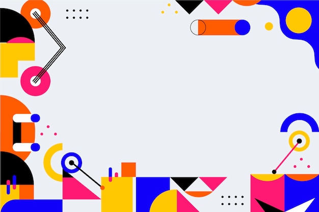 Flat design abstract background with colorful shapes