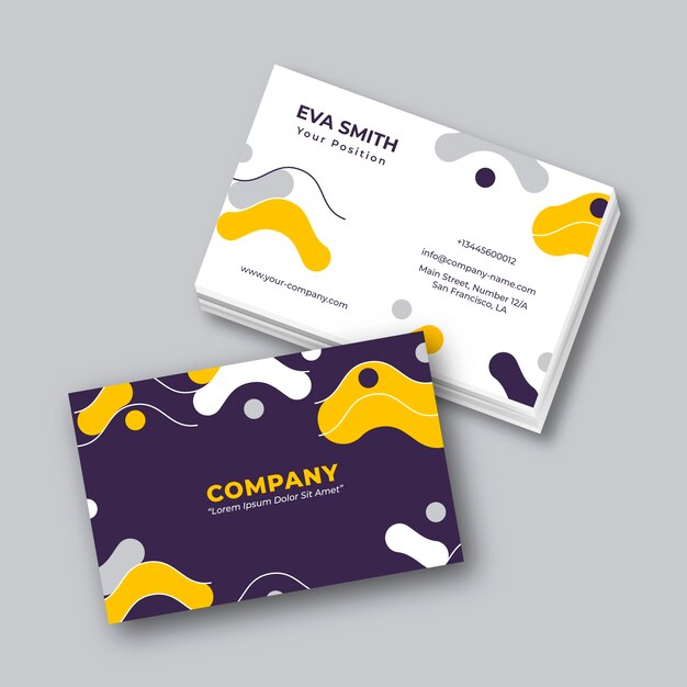 Flat design abstract business card