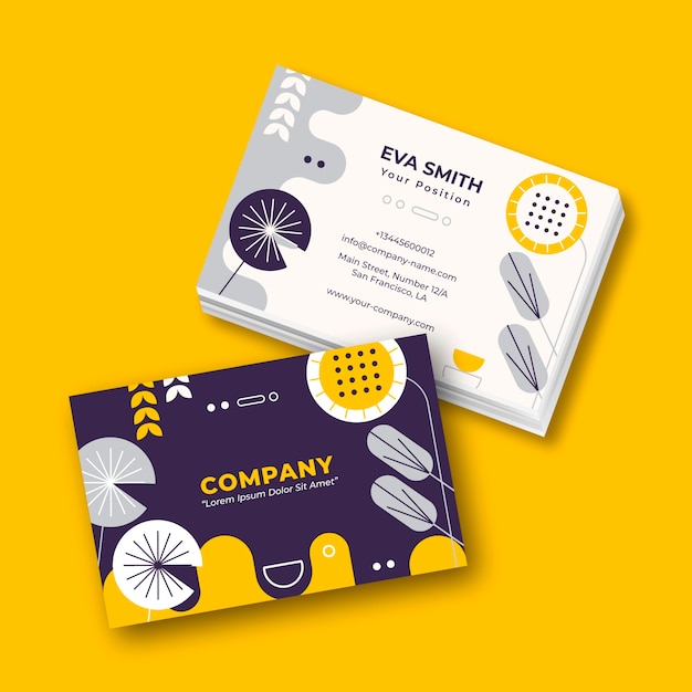 Flat design abstract business card