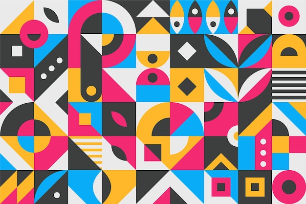 Flat design abstract colorful geometric shapes