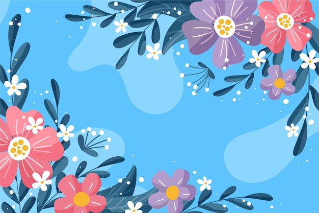 Free vector flat design abstract floral background theme