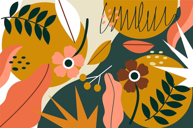 Бесплатное векторное изображение Плоский дизайн абстрактный цветочный фон тема