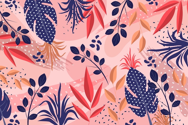 Free vector flat design abstract floral background