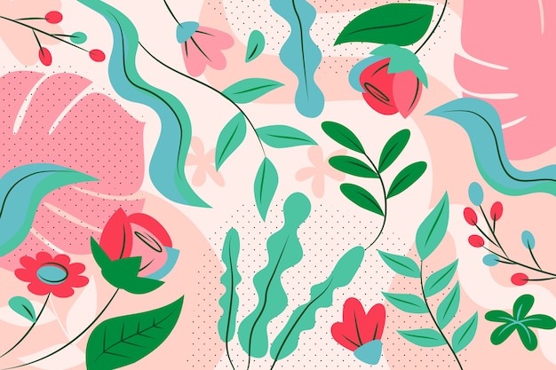 Flat design abstract floral background