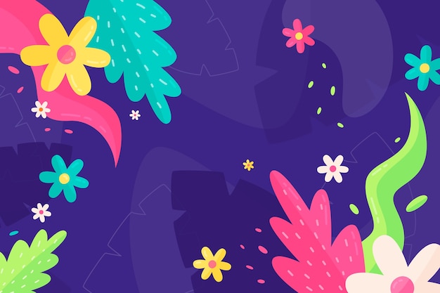 Flat design abstract floral background