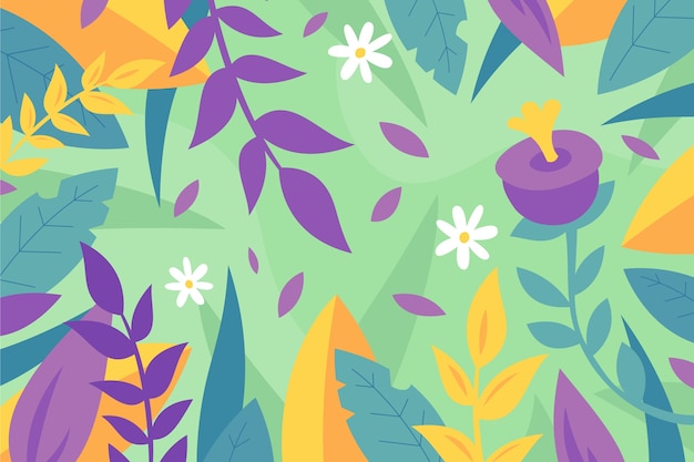 Free vector flat design abstract floral background