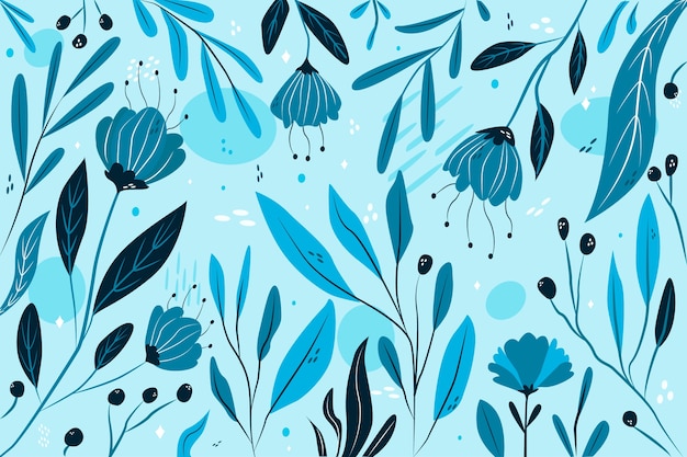 Flat design abstract floral background