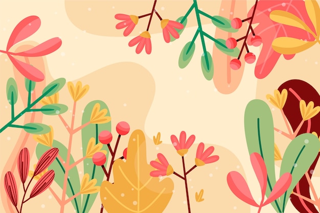 Flat design abstract floral wallpaper design