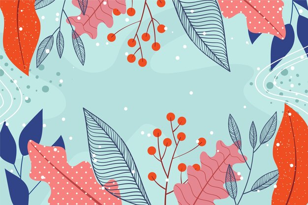 Flat design abstract floral wallpaper style