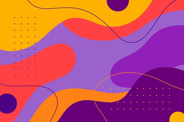 Flat design abstract fluid shapes background
