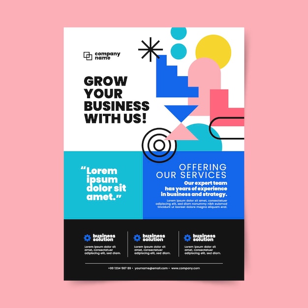 Vector Templates: Flat Design Abstract Geometric Business Poster – Free Vector Download