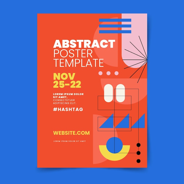 Vettore gratuito poster geometrico astratto design piatto
