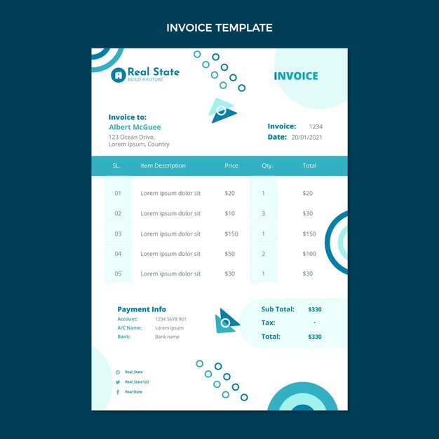 Плоский дизайн абстрактные геометрические счета-фактуры на недвижимость