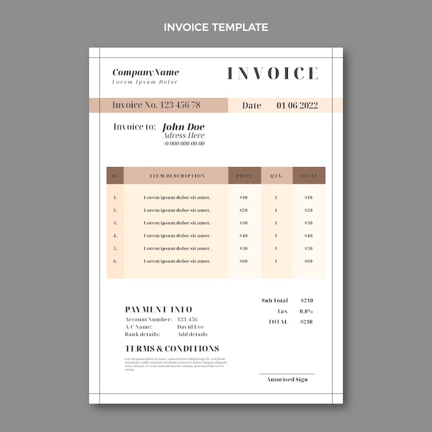 Flat design abstract geometric real estate invoice