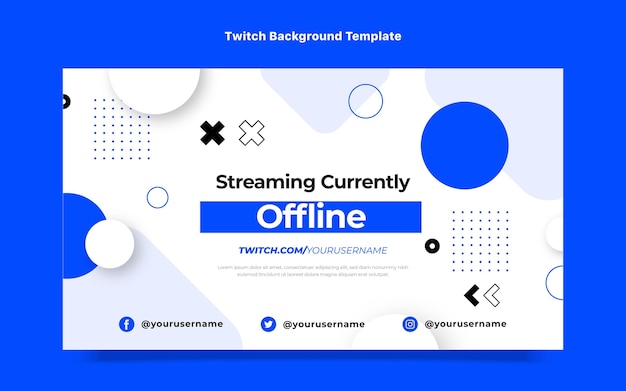 Flat design abstract geometric real estate twitch background