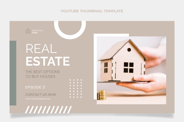 Flat design abstract geometric real estate youtube thumbnail