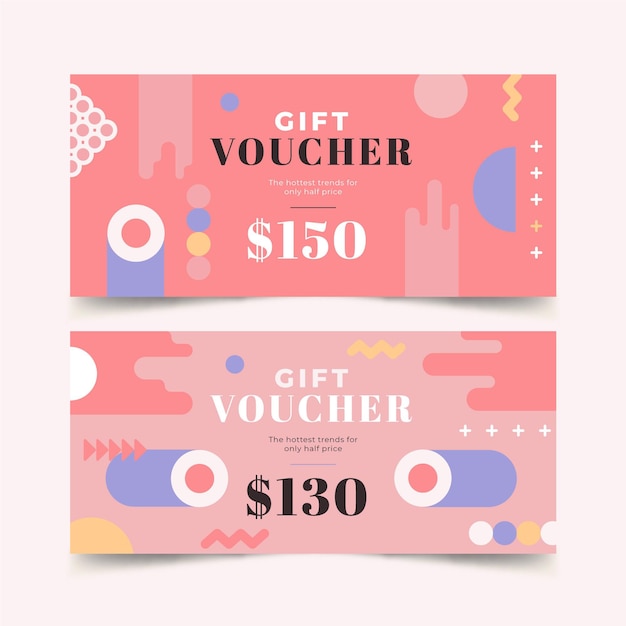 Free vector flat design abstract gift vouchers
