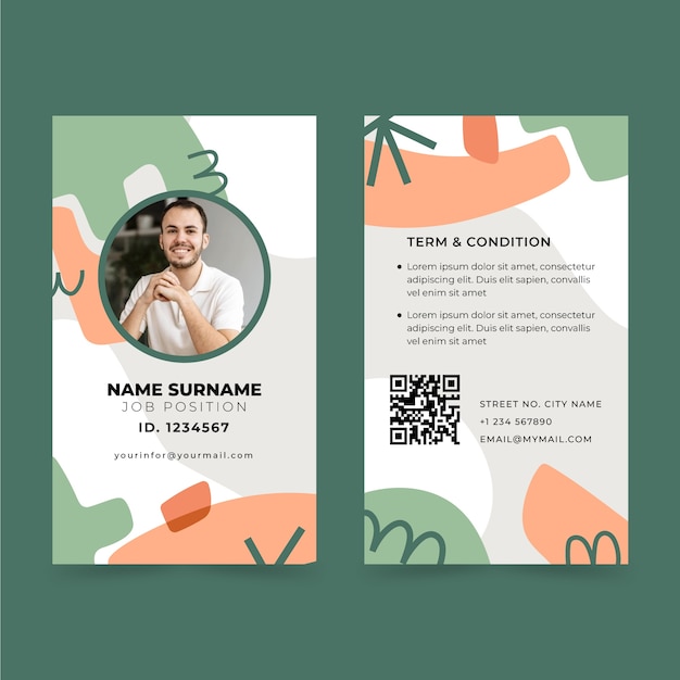 Flat design abstract id cards