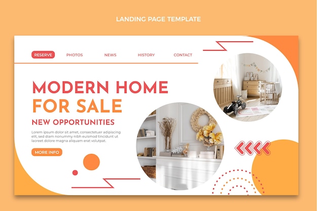 Flat design abstract real estate landing page