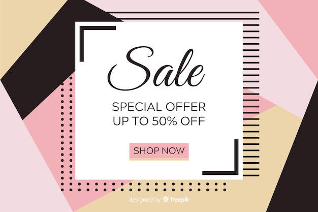 Flat design abstract sale background