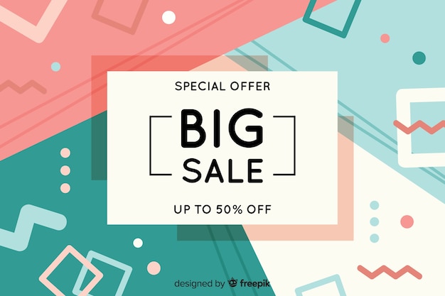 Flat design abstract sale background