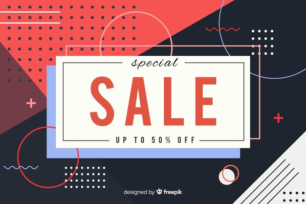 Flat design abstract sale background