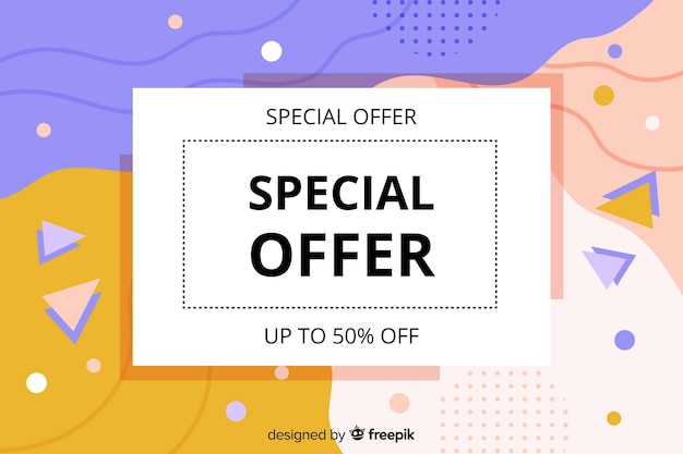 Flat design abstract sale background