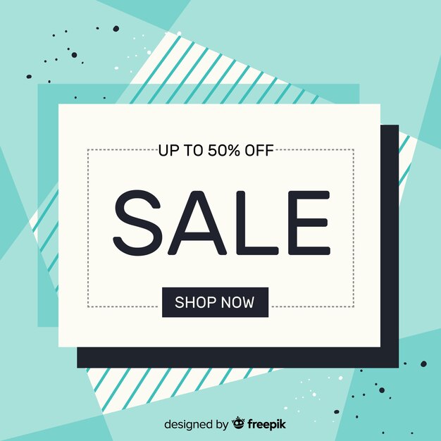 Flat design abstract sale background