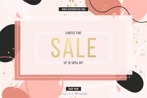 Flat design abstract sale background
