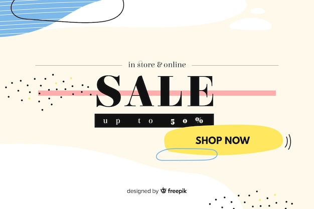 Flat design abstract sale background