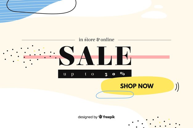 Flat design abstract sale background