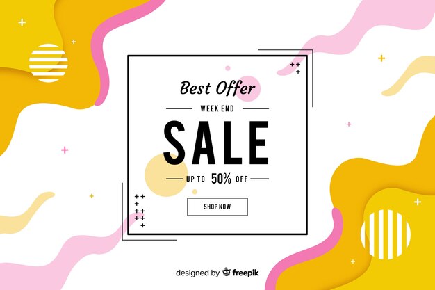 Flat design abstract sale background