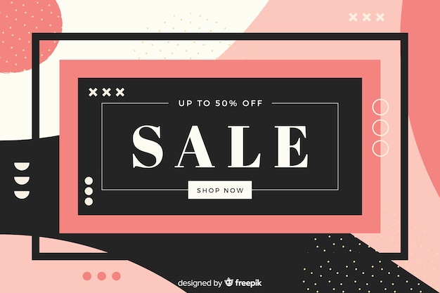 Flat design abstract sale background