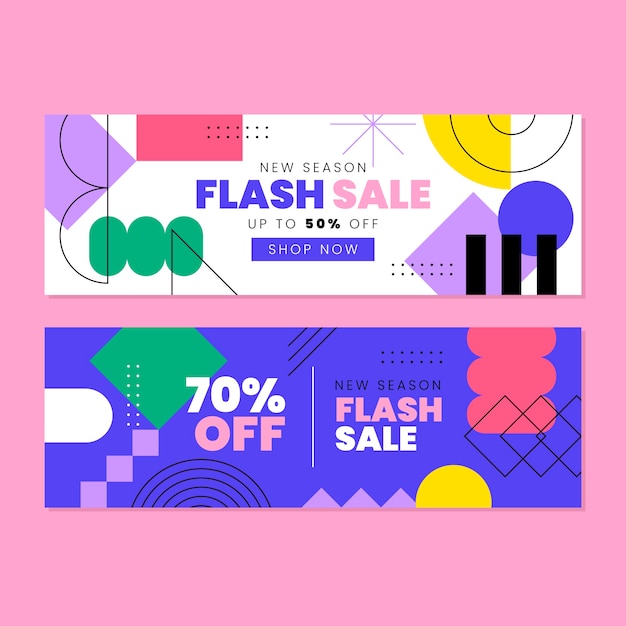 Flat design abstract sales banner