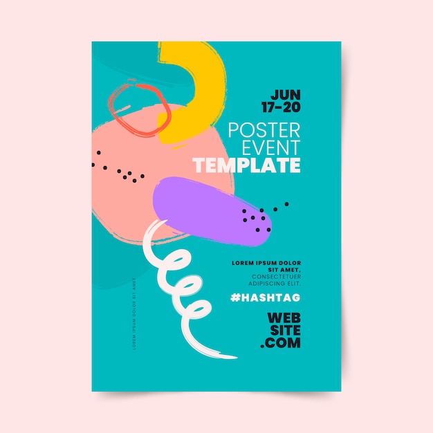Free vector flat design abstract shapes poster template