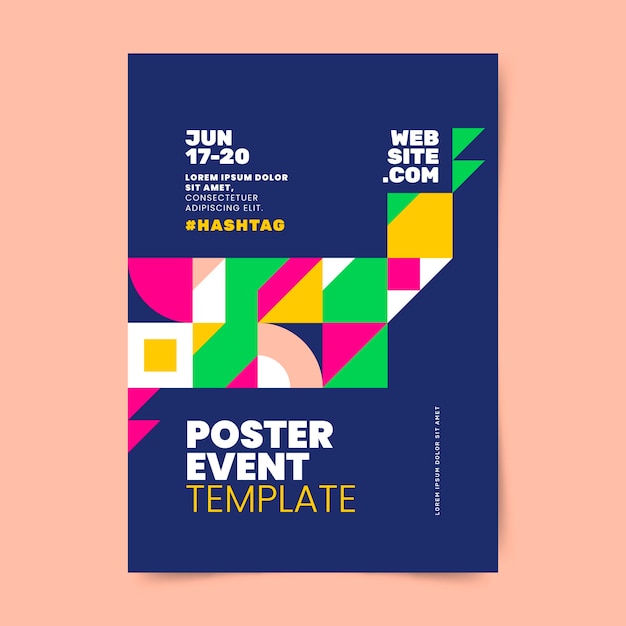 Flat design abstract shapes poster