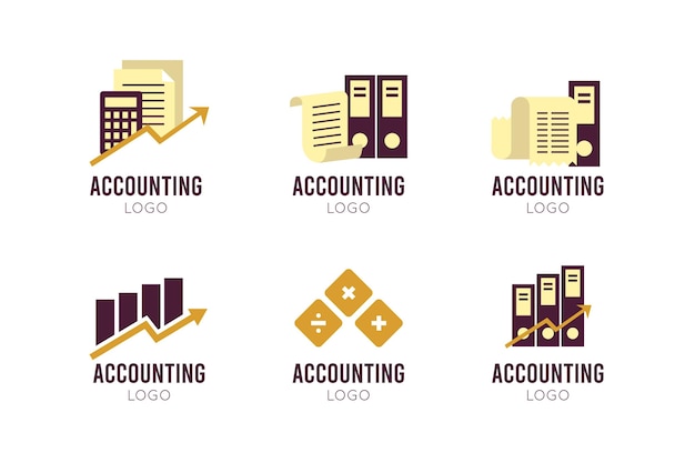 Flat design accounting logo collection
