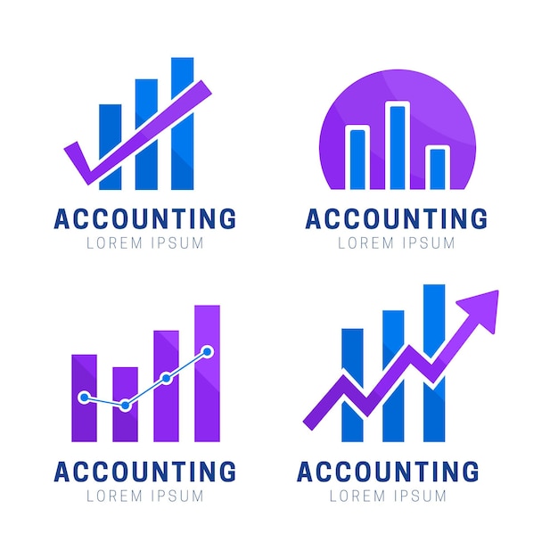Flat design accounting logo collection